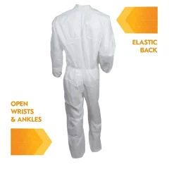 Sale A30 Breathable Splash and Particle Protection Coveralls - Triple Extra Large, White (21/Carton) Bib Overalls