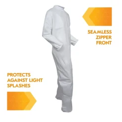 Sale A30 Breathable Splash and Particle Protection Coveralls - Triple Extra Large, White (21/Carton) Bib Overalls
