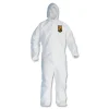 Best A30 Elastic-Back and Cuff Hooded Coveralls - Medium, White (25/Carton) Bib Overalls