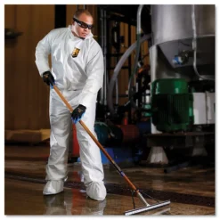 Clearance A40 Elastic-Cuff Ankle Hood and Boot Coveralls - 3X-Large White (25/Carton) Bib Overalls