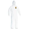 Hot A20 Hood and Elastic-Back Breathable Particle Protection Coveralls - Medium, White (24/Carton) Bib Overalls