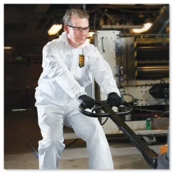 Hot A20 Hood and Elastic-Back Breathable Particle Protection Coveralls - Medium, White (24/Carton) Bib Overalls