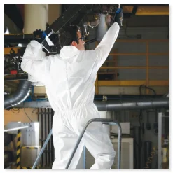 Sale A20 Hood, Boots, and Elastic-Back Breathable Particle Protection Coveralls - Large, White (24/Carton) Bib Overalls