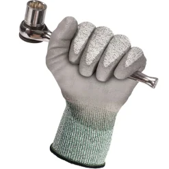 New EN388: 4X42B 9 in. Long G60 Level 3 Economy Cut Resistant Gloves - Large (Size 9), Gray/Marled Gray (12 Pairs/Carton) Work Gloves