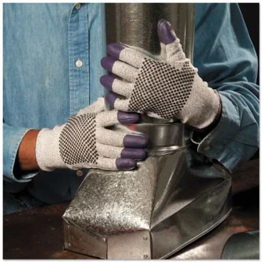 250mm Length G60 Purple Nitrile Gloves - X-Large, Black/White (12 Pairs/Carton) Work Gloves