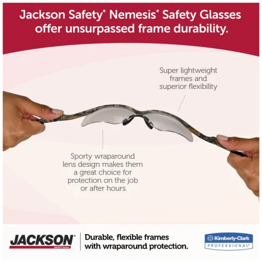 New Nemesis Safety Glasses - Black Frame/Blue Mirror Lens Eye Protection