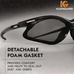 Online V30 Nemesis Foam Safety Glasses - Black Nylon Frame/Smoke Polycarbonate Lens (12/Carton) Eye Protection