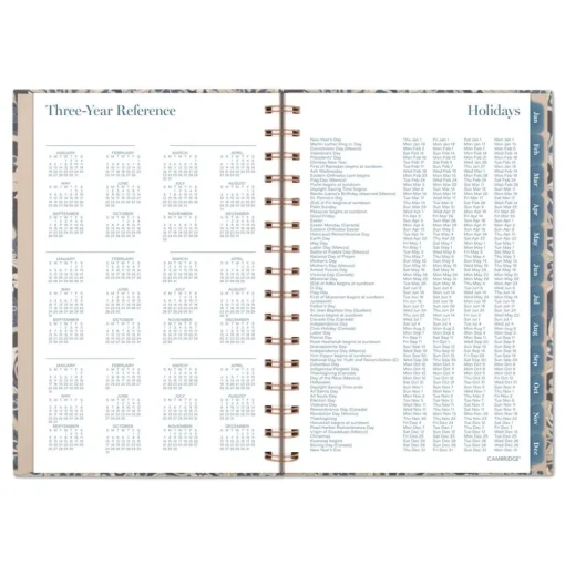 Best 8.5 in. x 5.5 in. 12-Month (Jan-Dec 2026) Elizabeth Weekly/Monthly Planner - Blue Cover Calendars & Planners