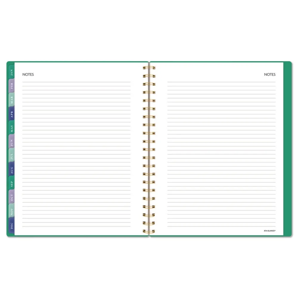 Clearance 11 in. x 8.5 in. 13-Month (Jan-Jan 2026) Badge Geo Weekly/Monthly Planner - Green Cover Paper & Printables