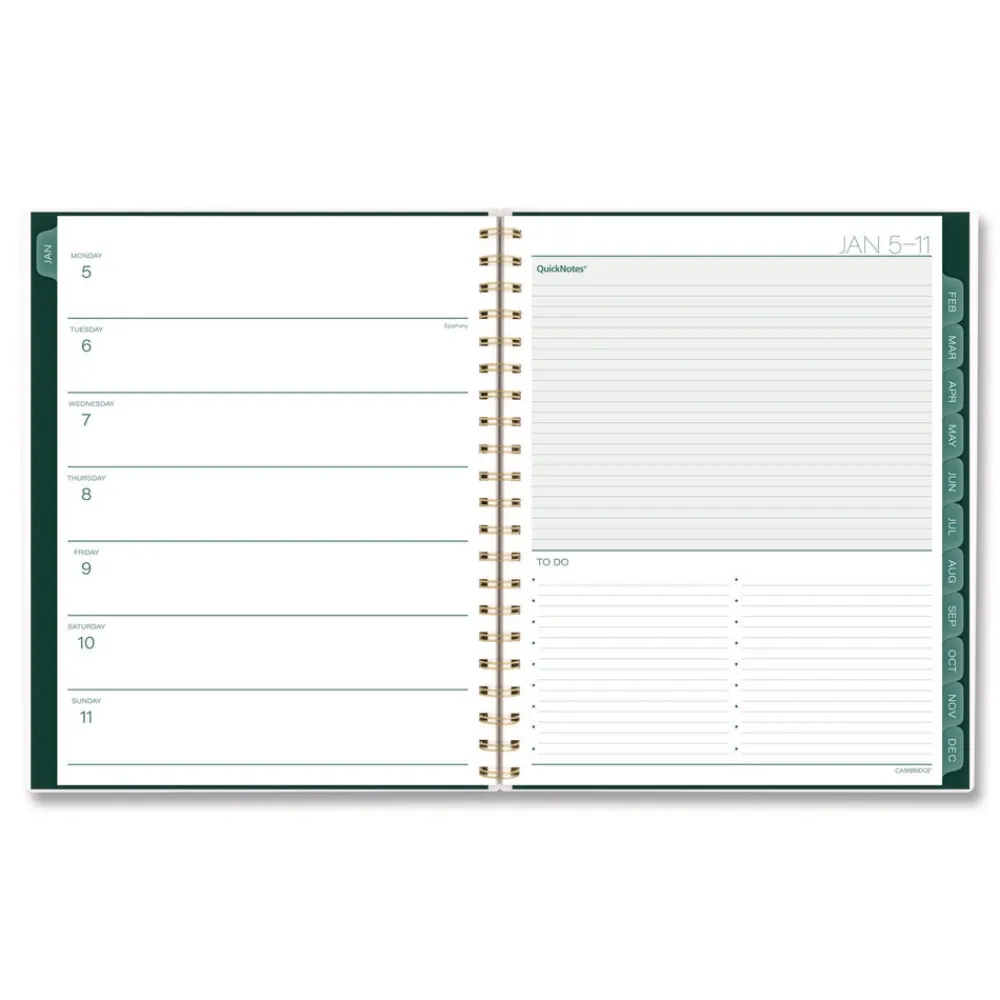 Sale 11 in. x 8.5 in. 12-Month (Jan-Dec 2026) Emerald Isle Weekly/Monthly Planner - Green Marbled Cover Paper & Printables