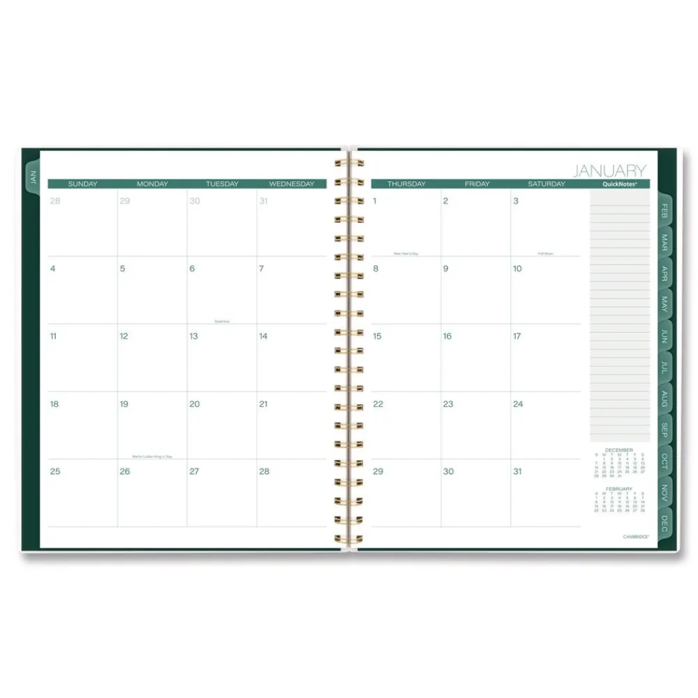 Sale 11 in. x 8.5 in. 12-Month (Jan-Dec 2026) Emerald Isle Weekly/Monthly Planner - Green Marbled Cover Paper & Printables