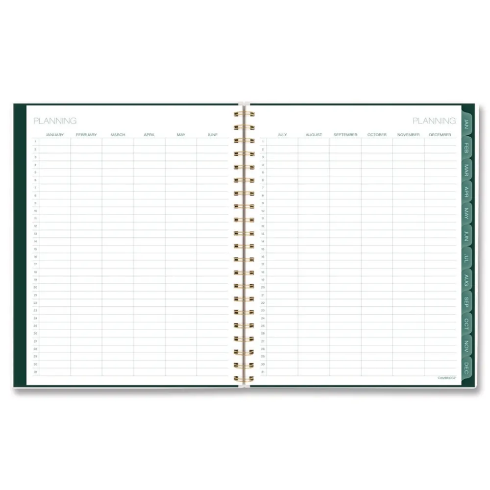 Sale 11 in. x 8.5 in. 12-Month (Jan-Dec 2026) Emerald Isle Weekly/Monthly Planner - Green Marbled Cover Paper & Printables