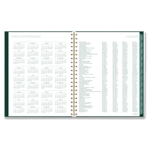 Sale 11 in. x 8.5 in. 12-Month (Jan-Dec 2026) Emerald Isle Weekly/Monthly Planner - Green Marbled Cover Paper & Printables