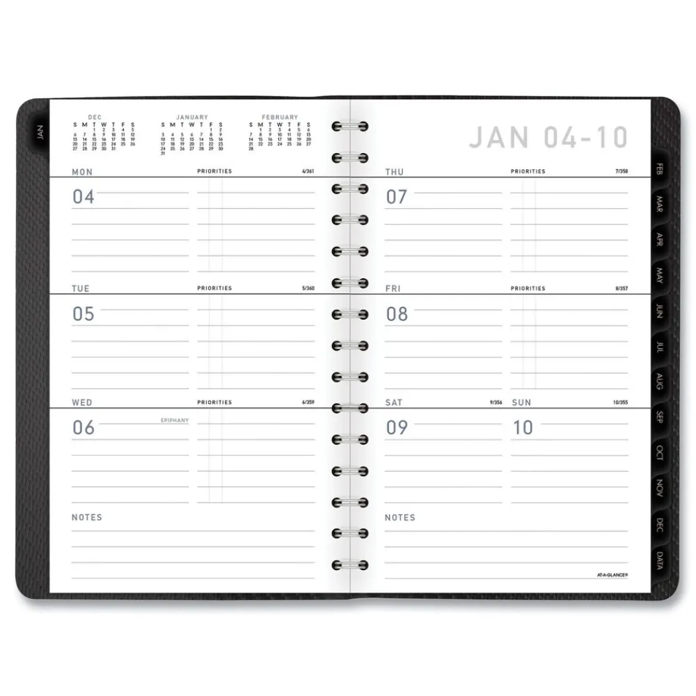 Sale 8.5 in. x 5.5 in. 12-Month (Jan to Dec): 2026 Contemporary Open-Block Format Weekly/Monthly Planner - Graphite Cover Calendars & Planners