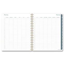 Hot 11 in. x 8.5 in. 12-Month (Jan-Dec 2026) Midnight Garden Weekly/Monthly Planner - Black/Pink/Green Cover Paper & Printables