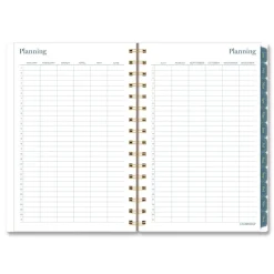 8.5 in. x 5.5 in. 12-Month (Jan-Dec 2026) Midnight Garden Weekly/Monthly Planner - Black/Pink/Green Cover Calendars & Planners