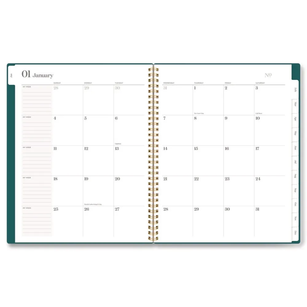 Outlet 11 in. x 8.5 in. 12-Month (Jan-Dec 2026) WorkStyle Poly Monthly Planner - Teal Cover Paper & Printables