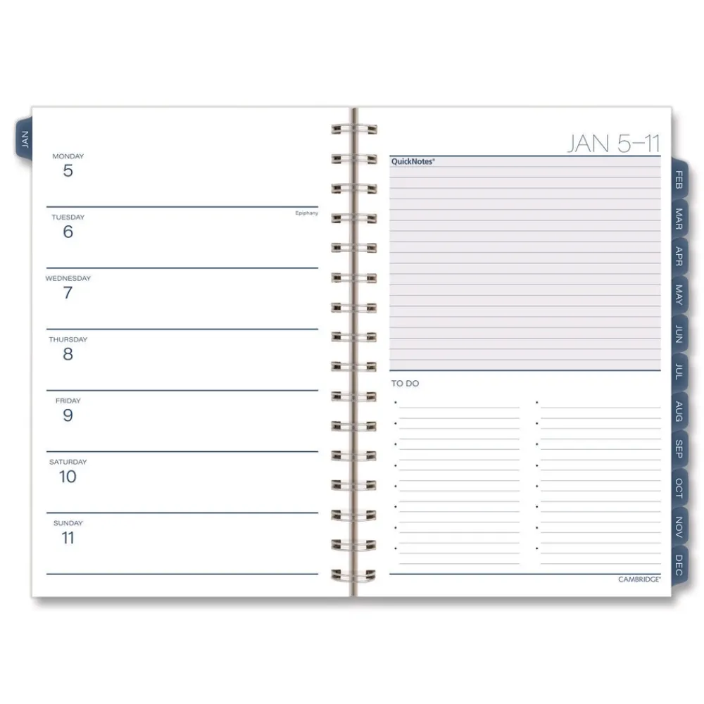 8.5 in. x 5.5 in. 12-Month (Jan-Dec 2026) Abyss Weekly/Monthly Planner - Blue Cover Calendars & Planners