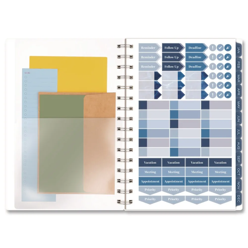 8.5 in. x 5.5 in. 12-Month (Jan-Dec 2026) Abyss Weekly/Monthly Planner - Blue Cover Calendars & Planners