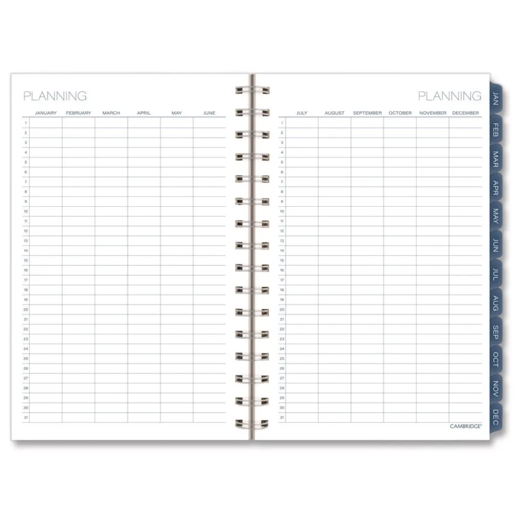 8.5 in. x 5.5 in. 12-Month (Jan-Dec 2026) Abyss Weekly/Monthly Planner - Blue Cover Calendars & Planners