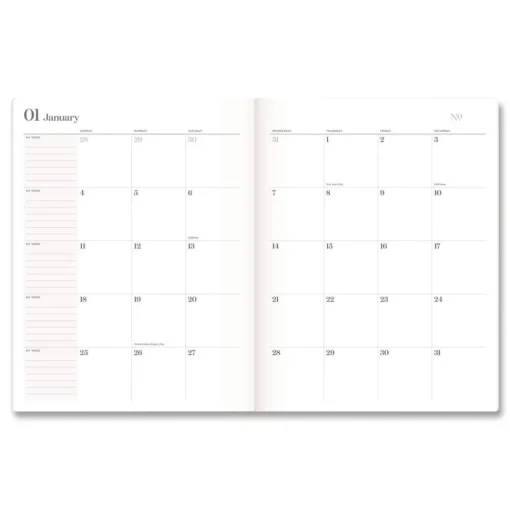 Hot 11 in. x 8.5 in. 12-Month (Jan-Dec 2026) WorkStyle Stitched Monthly Planner - Sunbaked Clay Cover Paper & Printables