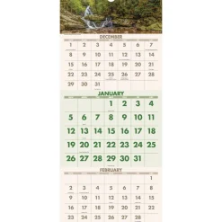 Discount 14-Month: Dec 2025 to Jan 2027 Three-Month 12 in. x 27 in. Scenic Landscape Photography Wall Calendar - White Sheets Calendars & Planners