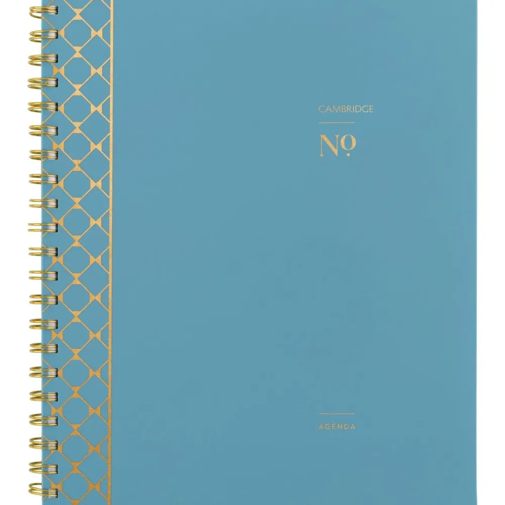 Best Workstyle 11 in. x 9.38 in. 12-Month (Jan to Dec) 2025 Geometric Artwork Weekly/Monthly Planner - Blue/Gold Cover Calendars & Planners