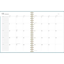 Best Workstyle 11 in. x 9.38 in. 12-Month (Jan to Dec) 2025 Geometric Artwork Weekly/Monthly Planner - Blue/Gold Cover Calendars & Planners