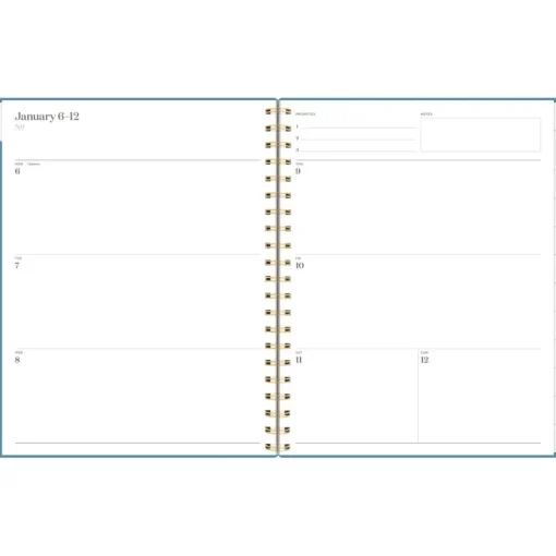 Best Workstyle 11 in. x 9.38 in. 12-Month (Jan to Dec) 2025 Geometric Artwork Weekly/Monthly Planner - Blue/Gold Cover Calendars & Planners