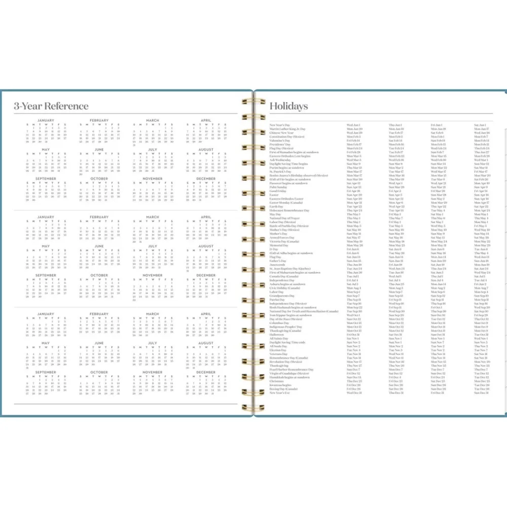 Best Workstyle 11 in. x 9.38 in. 12-Month (Jan to Dec) 2025 Geometric Artwork Weekly/Monthly Planner - Blue/Gold Cover Calendars & Planners