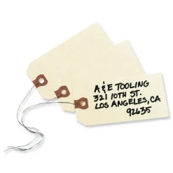 Hot 12606 5.25 in. x 2.63 in. 11.5 pt Stock Double Wired Shipping Tags - Manila (1000/Box) Binders & Binding Supplies