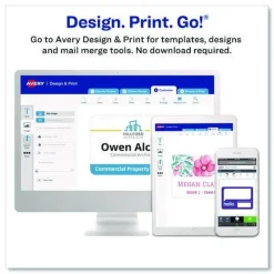 Discount 74461 3.5 in. x 2.25 in. Top Load Clip-Style Badge Holder with Laser/Inkjet Insert - White (100/Box) Labels & Label Makers