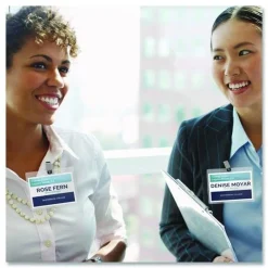 Discount 74461 3.5 in. x 2.25 in. Top Load Clip-Style Badge Holder with Laser/Inkjet Insert - White (100/Box) Labels & Label Makers