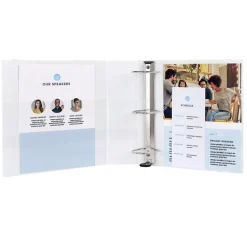 New 11 in. x 8.5 in. 3 Rings 3 in. Capacity Heavy-Duty View Binder with DuraHinge and Locking One Touch EZD Rings - White (4/Carton) Binders & Binding Supplies