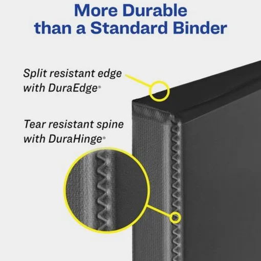 New 11 in. x 8.5 in. 3 Rings 3 in. Capacity Heavy-Duty View Binder with DuraHinge and Locking One Touch EZD Rings - White (4/Carton) Binders & Binding Supplies