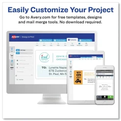 8.5 in. x 11 in. Shipping Labels with TrueBlock Technology for Inkjet/Laser Printers - White (500/Box) Labels & Label Makers