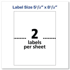 Online 5.5 in. x 8.5 in. Shipping Labels with TrueBlock Technology for Inkjet/Laser Printers - White (2/Sheet, 500 Sheets/Box) Labels & Label Makers