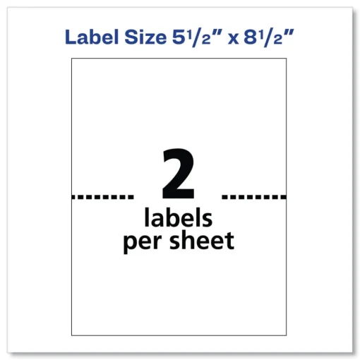 Online 5.5 in. x 8.5 in. Shipping Labels with TrueBlock Technology for Inkjet/Laser Printers - White (2/Sheet, 500 Sheets/Box) Labels & Label Makers