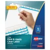Outlet 11 in. x 8.5 in. 5-Tab Print and Apply Index Maker Clear Label Dividers - White (50 Sets/Box) Binders & Binding Supplies