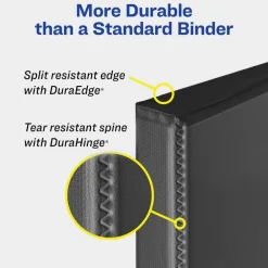 3 One Touch EZD Rings 1 in. Capacity 11 in. x 8.5 in. Heavy-Duty View Binder with DuraHinge - Navy Blue (12/Carton) Binders & Binding Supplies