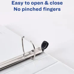 3 One Touch EZD Rings 1 in. Capacity 11 in. x 8.5 in. Heavy-Duty View Binder with DuraHinge - Navy Blue (12/Carton) Binders & Binding Supplies