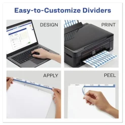 Sale Index Maker 11 in. x 8.5 in. 3-Tab Print and Apply Clear Label Dividers - White (25/Box) Binders & Binding Supplies