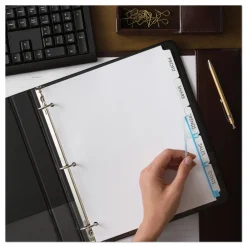 New Index Maker 11 in. x 8.5 in. 5-Tab Print and Apply Clear Label Dividers - White (25/Box) Binders & Binding Supplies