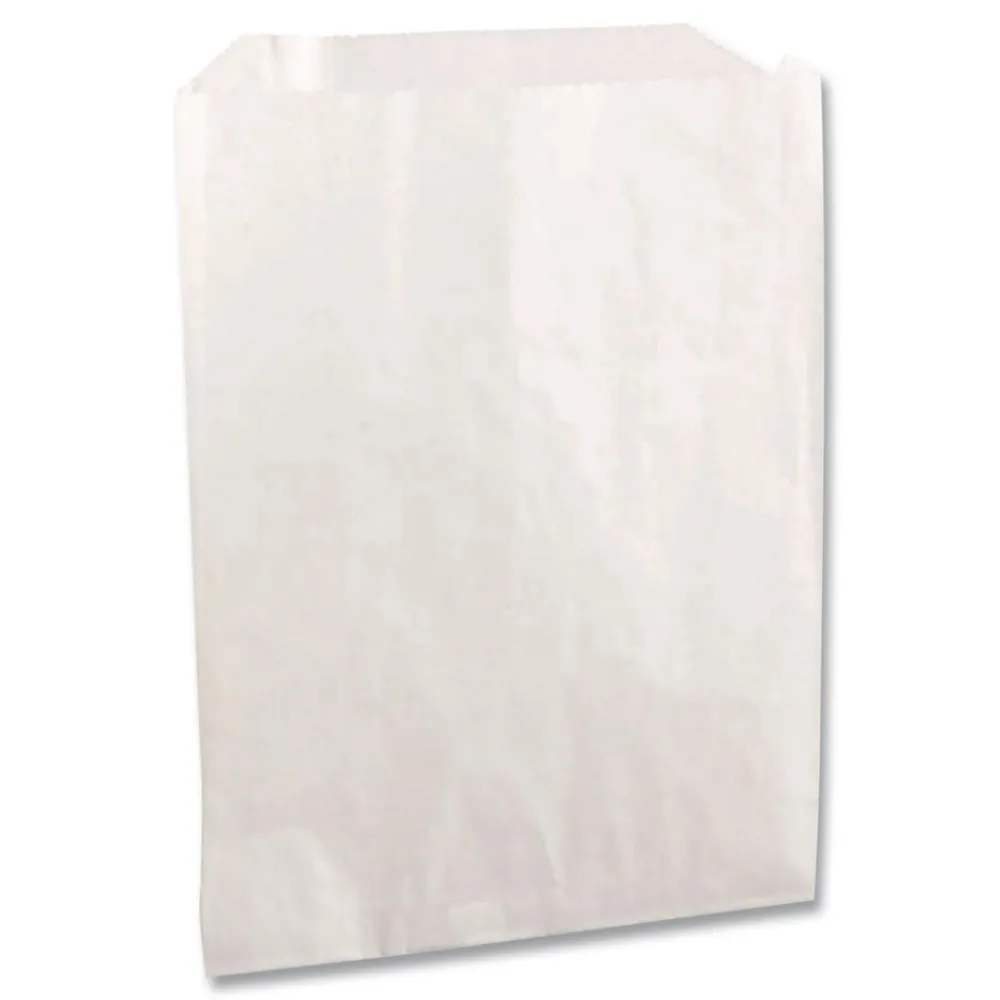 New 6 in. x 6.5 in. Grease-Resistant Single-Serve Bags - White (2000/Carton) Tabletop And Serveware