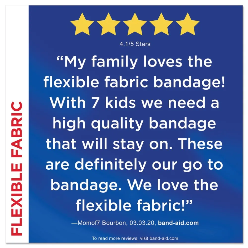 Clearance 1.75 in. x 4 in. Flexible Fabric Adhesive Bandages - Extra Large (10/Box) Emergency Response