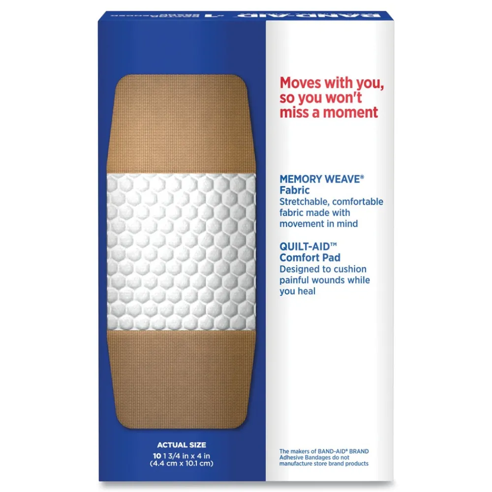 Clearance 1.75 in. x 4 in. Flexible Fabric Adhesive Bandages - Extra Large (10/Box) Emergency Response
