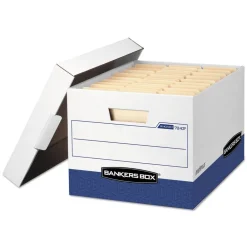 Best 12.75 in. x 16.5 in. x 10.38 in. R-KIVE Heavy-Duty Letter/Legal Storage Boxes - White (20/Carton) Desk Accessories & Office Organizers
