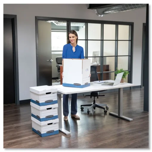 Best 12.75 in. x 16.5 in. x 10.38 in. R-KIVE Heavy-Duty Letter/Legal Storage Boxes - White (20/Carton) Desk Accessories & Office Organizers