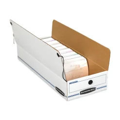 LIBERTY 9.5 in. x 23.75 in. x 4.5 in. Check and Form Boxes - White/Blue (12/Carton) Mailing, Packing & Shipping