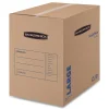 Sale SmoothMove 18 in. x 18 in. x 24 in. Basic Moving/Storage Boxes - Large, Brown/Blue (15/Carton) Desk Accessories & Office Organizers